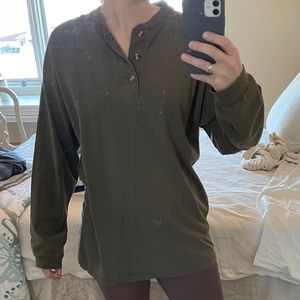 olive green henley tee